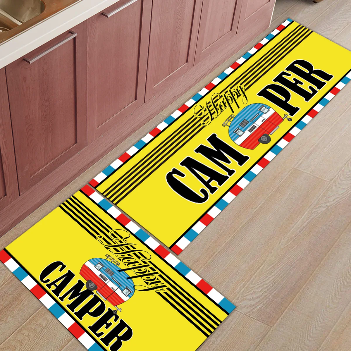 Винтажный караван 2 шт. коврик для кухни коврики для входа аксессуары для ванной комнаты Набор грязи мусора грязи Trapper Boot обувь