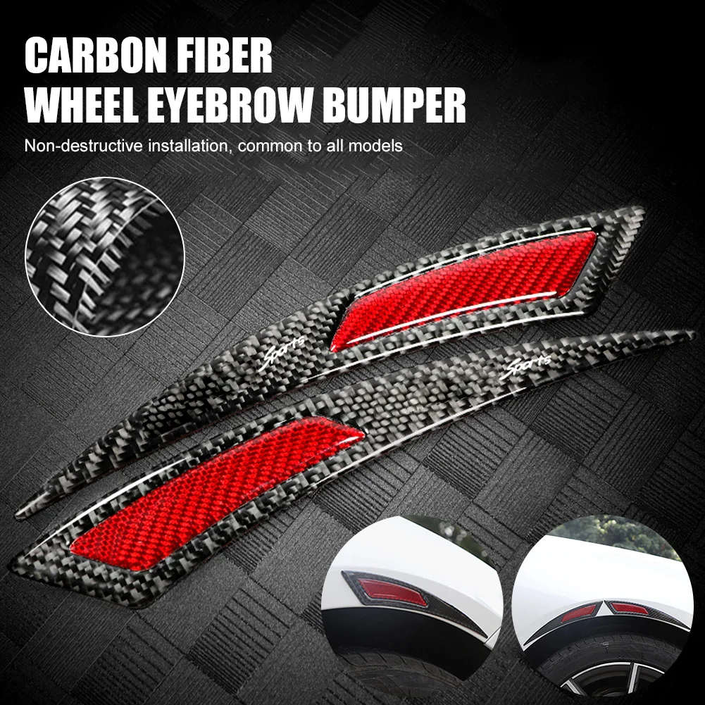 

1Pair Universal Car Wheel Eyebrow Self Adhesive Fender Flare Protector Carbon Fiber Stickers Anti-Collision Arc Trim Lip Strips