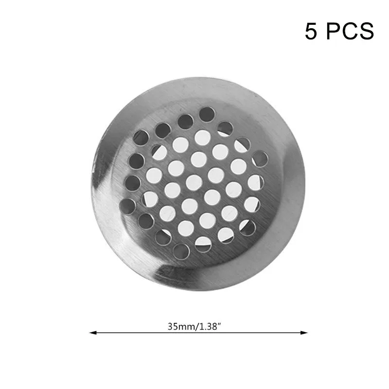 5pcs 35mm Вентиляционные отверстия из нержавеющей стали с круглым вентиляционным отверстием для шкафа ванной комнаты кухни SP99 - Цвет: 5pcs 35mm