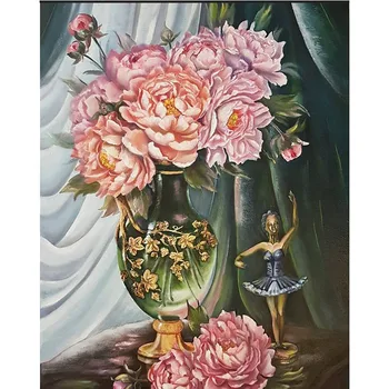 Skup 5D Pełny Kwadratowy Obraz Diamentowy Wazon Różany Haft W Kwiaty Sprzedaż Diamentowy Obraz Wystrój Ze Strasu Prezent Domowy