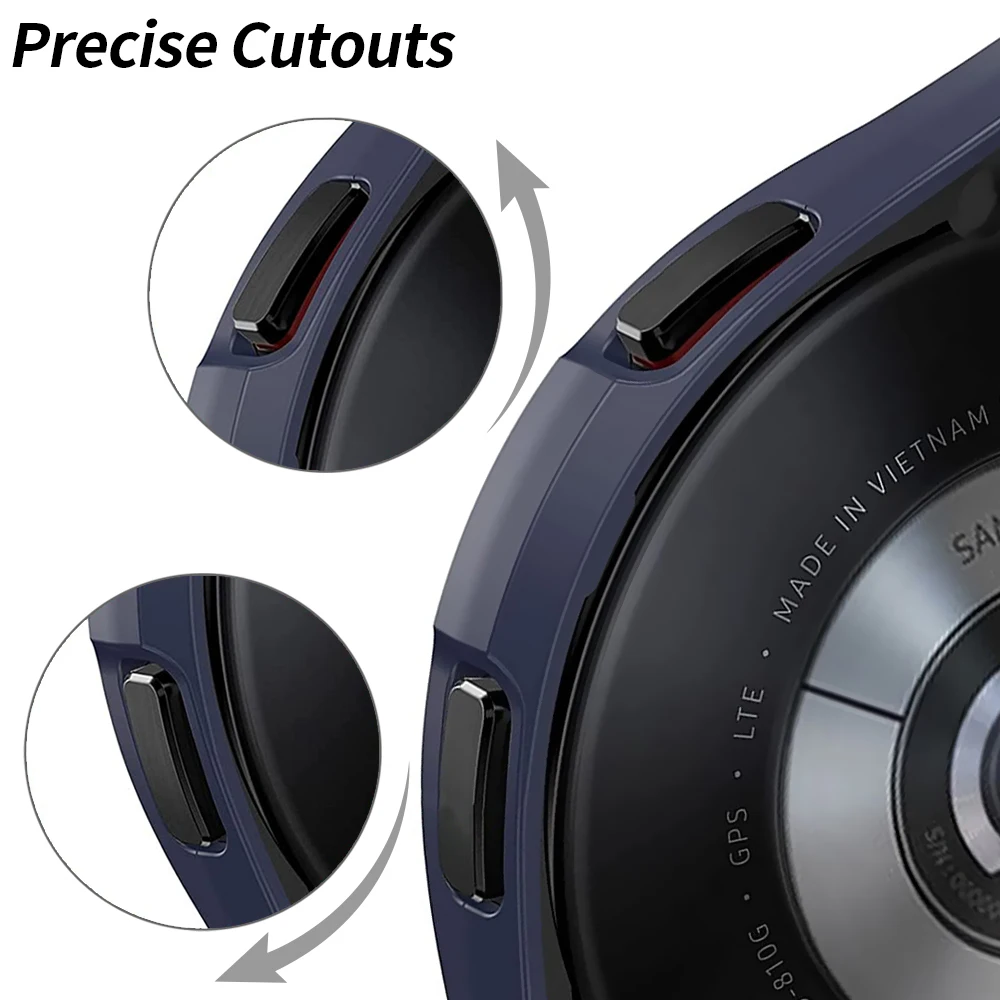 Watch Cover for Samsung Watch 4 Classic 42mm 46mm All-Around Protective Bumper Shell for Galaxy Watch 5/5pro 40mm 44mm 45mm Case
