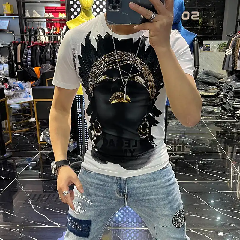 メンズ21新ファッションヘビー印刷tシャツホット掘削camisetas Hombreドレスtシャツ高品質春tシャツ男性 Tシャツ Aliexpress