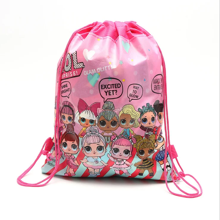 Bolsa de almacenamiento de bolsillo para niños, bolso de compras de tela no tejida, lol surprise dolls, juguetes de figuras Anmie, 34x27CM