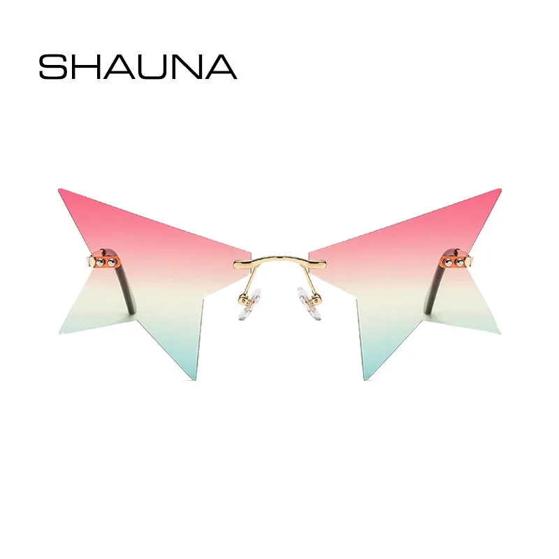 

SHAUNA Unique Rimless Star Sunglasses Fashion Gradient Shades UV400