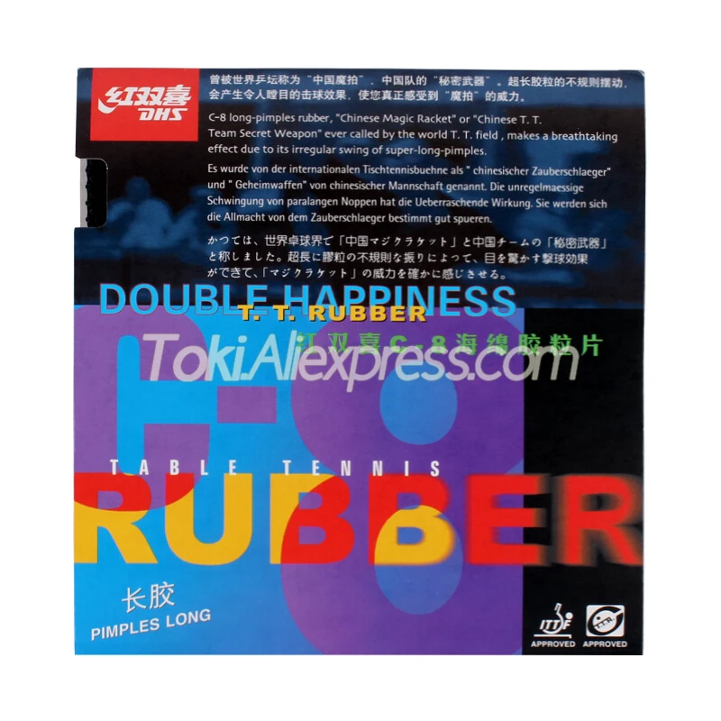 Table-Tennis Rubber Ping-Pong DHS Long Pips Ox/sponge Pips-Long Topsheet C8/c-8 Original
