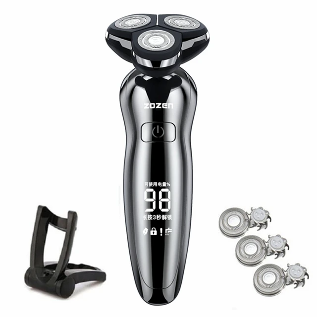 Electric Razor Electric Shaver Rechargeable Shaving Machine for Men Beard Razor Wet-Dry Dual Use Water Proof Fast Charging ZN8508-Silver 02