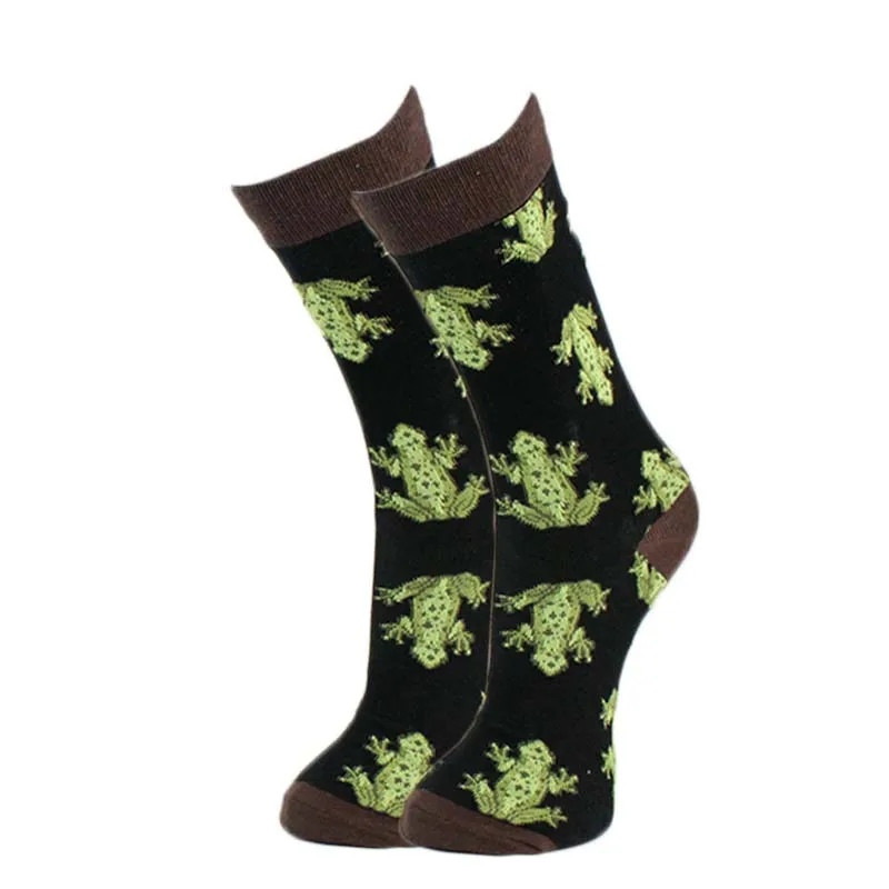 Качественные повседневные уличные забавные чесаные мужские хлопковые носки цветные милые носки с изображением животных, носки в стиле хип-хоп Calcetines Hombre Sox - Цвет: 22
