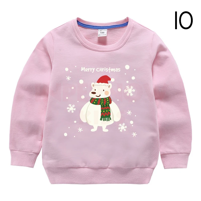 INPEPNOW Christmas Children's Sweatshirt for Girls Sweat Shirt Cotton Child Sweatshirt for Boys Baby Kids Hoodies Teens Clothes - Цвет: 10