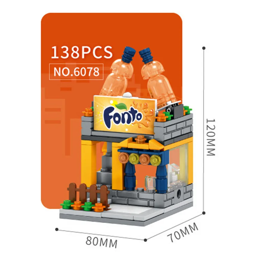 Sembo Blocks City Street View  Shoes  Fast Food Phone KTV Pizza Coffee  Building Blocks MOC Bricks Kids DIY Toys Sets  (11)