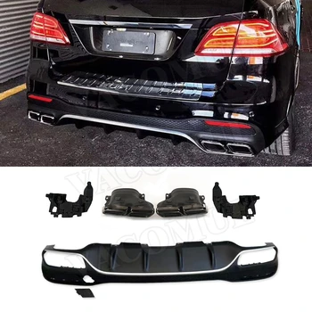 

PP Black Rear Bumper Lip Diffuser with Exhaust Tips For Mercedes Benz GLE Class W166 GLE63 AMG SUV 2016 -2018