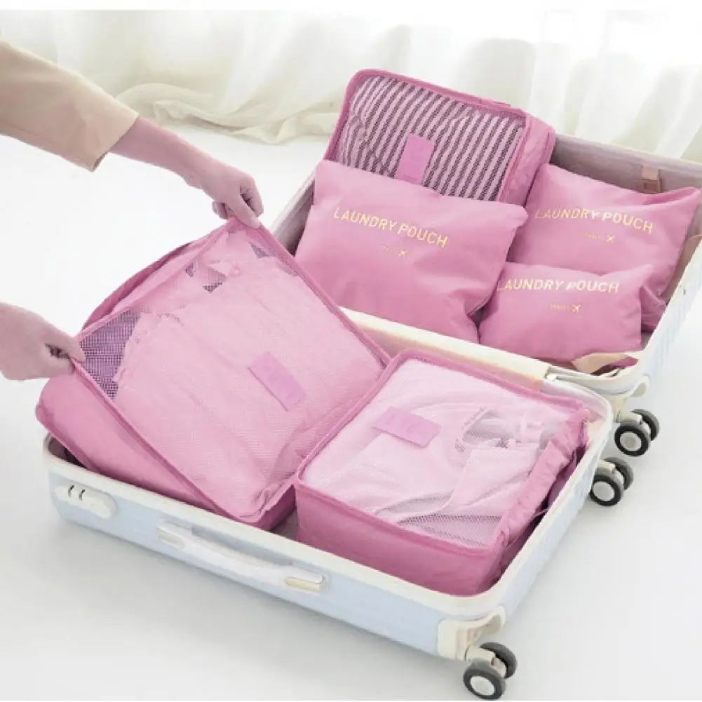6pcs/set Practical Clothes Underwear Travel Storage Bag Oxford Cloth