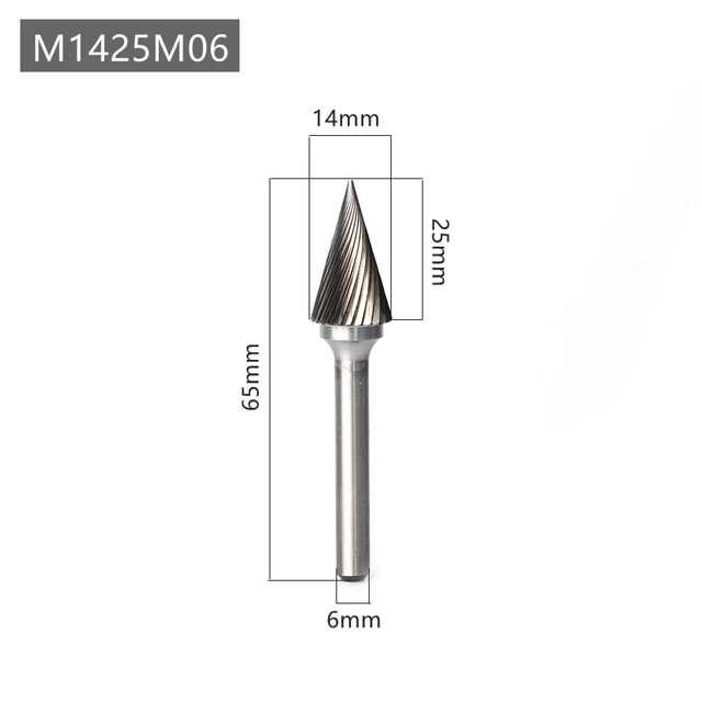 Free Shipping 1pc M Type Head Tungsten Carbide Rotary File Tool Point Burr Die Grinder Abrasive Tools Drill Milling Carving Bits M1425M06