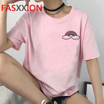 

Rainbow Kawaii Funny Cartoon T Shirt Women Harajuku Ullzang 90s T-shirt Graphic Cute Tshirt Fashion Korean Style Top Tees Female