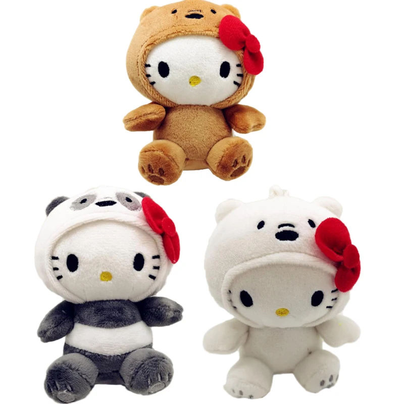 10 см аниме Флук Kitty Kt Cos коричневый медведь белый панда милая мягкая кукла кулон