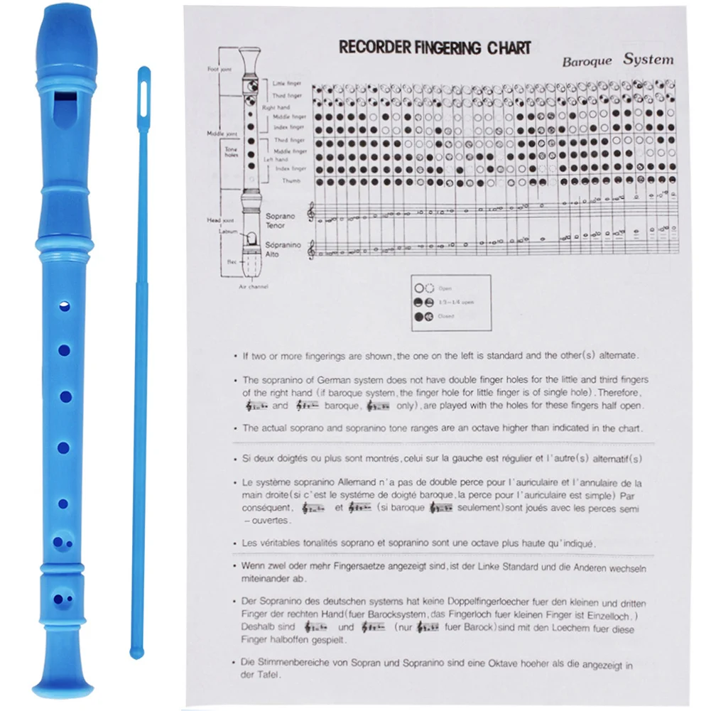 Кларнет ABS Музыкальный Инструмент музыкальное образование с чистящей палкой для детей и T8 - Цвет: Синий