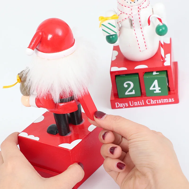 Christmas Countdown Calendar Wooden Christmas Advent Calendar Box Christmas Decorations for Home Christmas Kids Gifts Happy New