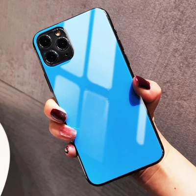 Защитная пленка для iPhone 11 Pro Max, защитная пленка для задней панели из закаленного стекла для iPhone 11 Pro Max Aurora, заднее стекло - Color: Blue