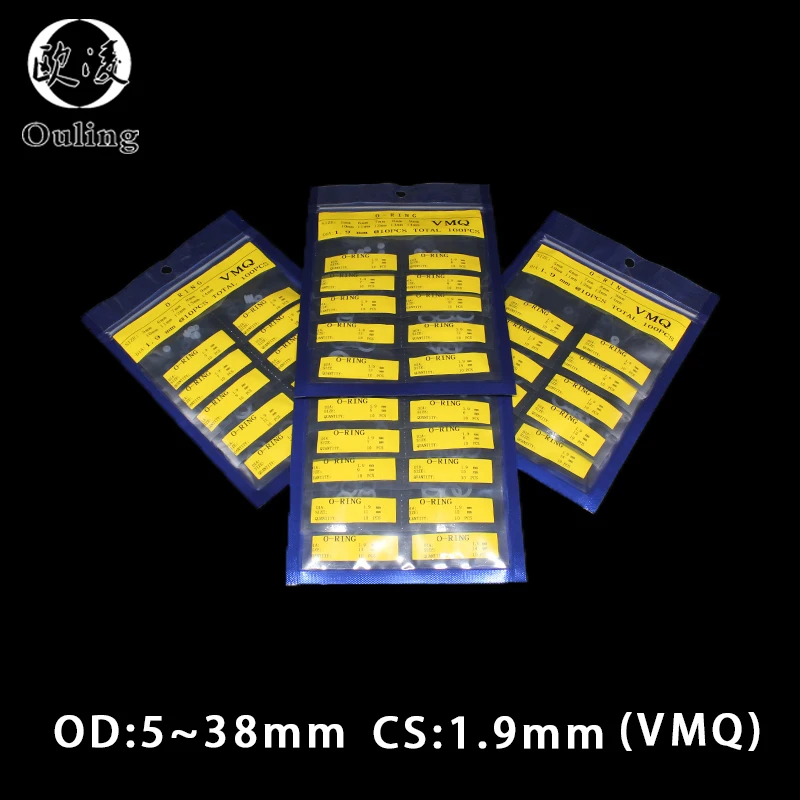 Силикон/VMQ CS1.9mm OD5/6/7/8/9/10/11/12/13/14/15/16/17/18/19/20/21/22/уплотнительное кольцо 23/24/25/26/27/28/29/30/31/32/34/35/36/38*1,9 мм