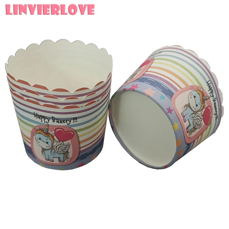LINVIERLOVE 50 шт. цветная бумажная чашка для торта бумажная форма для кекса коробка для выпечки Маффин чехол поднос для вечеринок форма для торта Кондитерские инструменты для декора