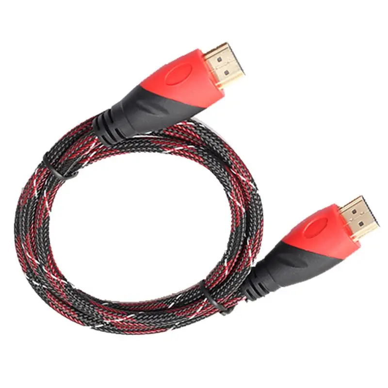 Позолоченный hdmi кабель HD видео кабель аудио кабель hdmi кабель двухцветный режим красный и черный сеть 1 м