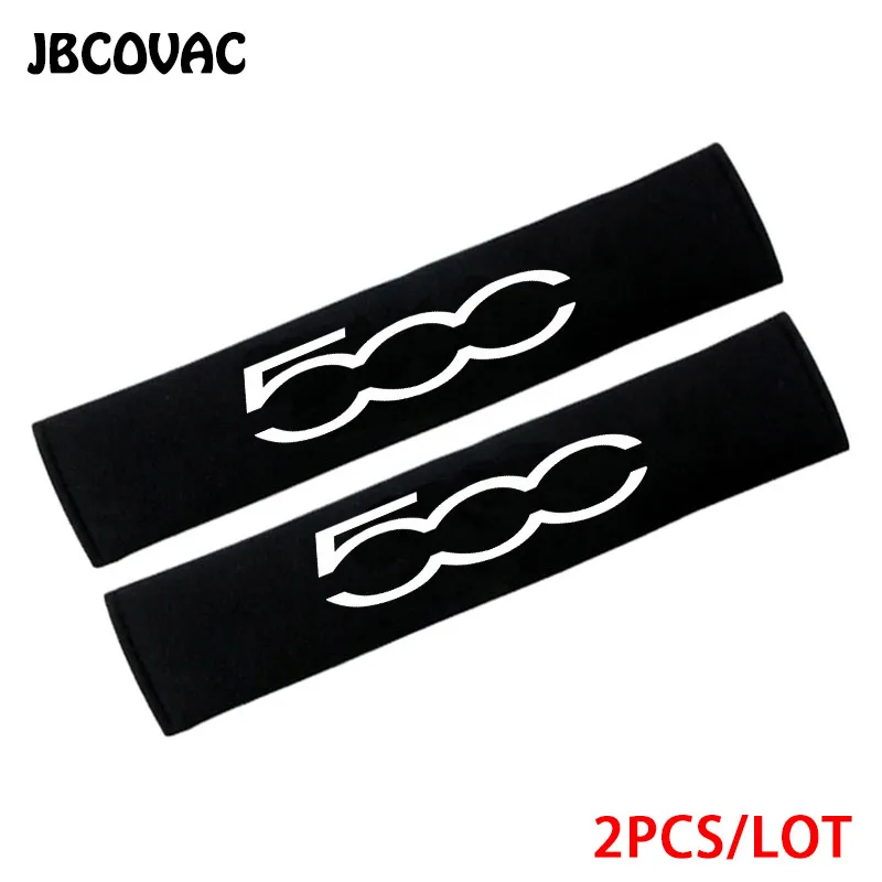 Car Seat Belt Cover Shoulder Pads Auto Interior Decoration Accessories Case for Fiat 500 124 for Abarth Punto Car Styling 2pcs
