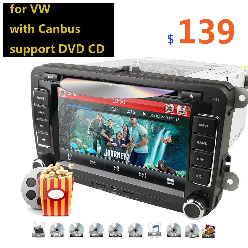 2Din Автомагнитола DVD CD мультимедийный плеер стерео gps Bluetooth для VW Golf Tiguan Skoda Fabia быстрая для сиденья Леон Шкода с Canbus 45