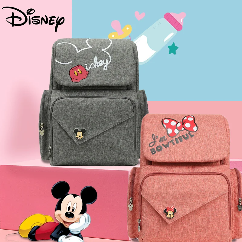 

Disney Diaper Bags Baby Storage Bag Mother Waterproof Baby Stroller Bag USB Baby Insulation Bottle Large Capacity Mummy Bag