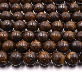 

Natural bronzite stone beads 8mm smooth round brown charm gemstone For Jewelry Making DIY women Bracelet necklace