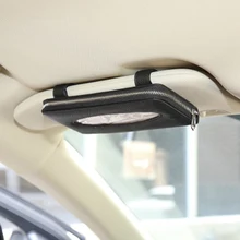 Tissue Box Car Sun Visor PU Leather Tissue Box Auto Clip Holder Paper Napkin Accessories