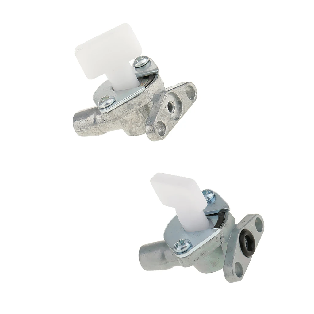 2pcs ON/Off Fuel Shut-off Valve Switch Fuel Pump Petcock For 47cc 49cc 2 Stroke Motorcycle ATVs Quad  Dirt Bikes (Black+Silver)