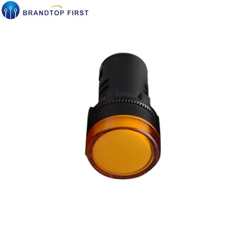 12v orange 22mm 22 мм Индикатор AD16-22DS 6,3 в 12 В 24 В 220 В светодиодный сигнальный фонарь красный/зеленый/Huang/синий/белый индикатор - Цвет: 12v orange 22mm