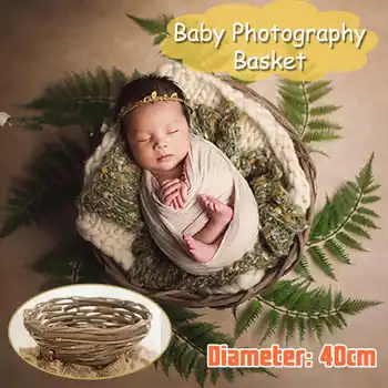 

Newborn Photography Props Basket Studio Woven Basket Weaving Frame Infant Basket Prop Photography Accessories Baby Nest