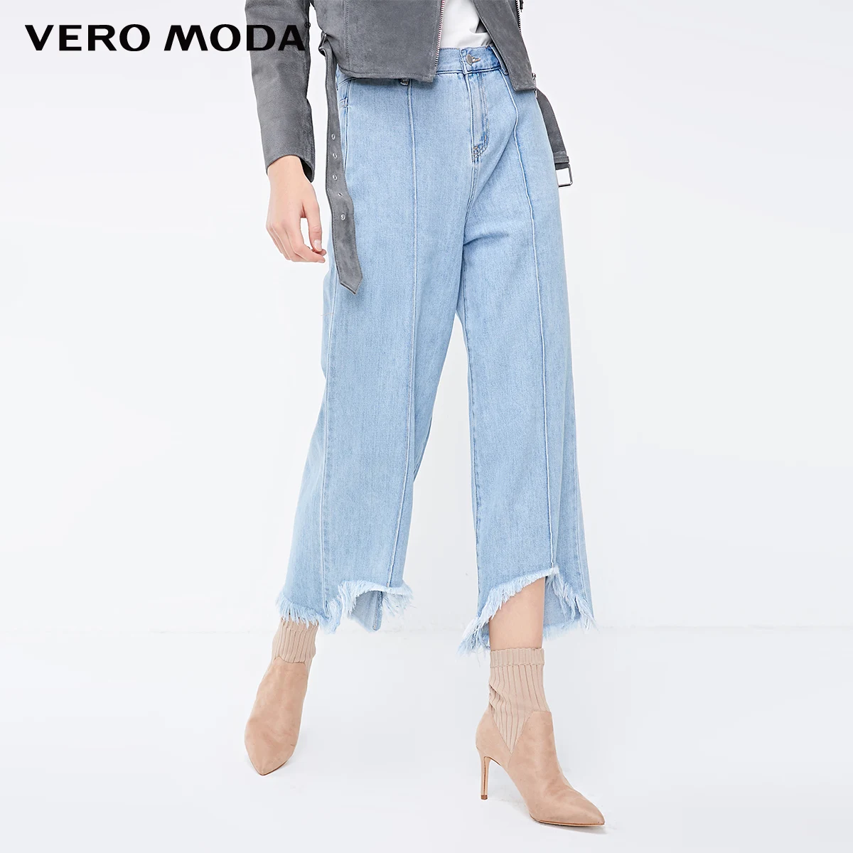 Vero Moda Новое поступление женские потертые укороченные джинсы с необработанными краями | 318349579