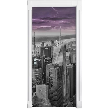 

DIY Door Sticker Retro City Beautiful View Self Adhesive Decal Home Decor Paper for Living Room PVC Waterproof Print Photo Art