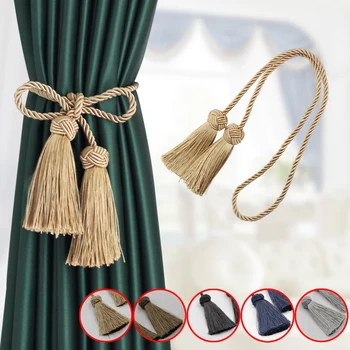 

1PCS Tieback Curtain Clip Tassels Tiebacks for Curtains 9 Colors Polyester Curtain Rope Tie Backs Home Accessories Decorative