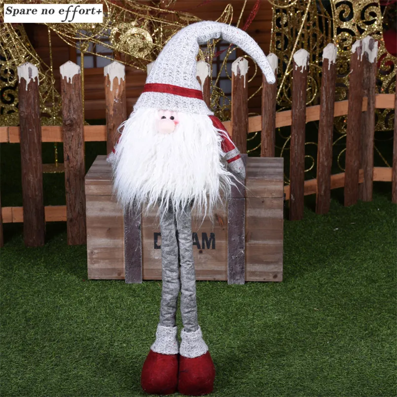 Chritsmas выдвижной Санта-Клаус игрушки Новогодний подарок длинные ноги игрушки Рождественский подарок Navidad Decoraciones Para El Hogar Envio Gratis