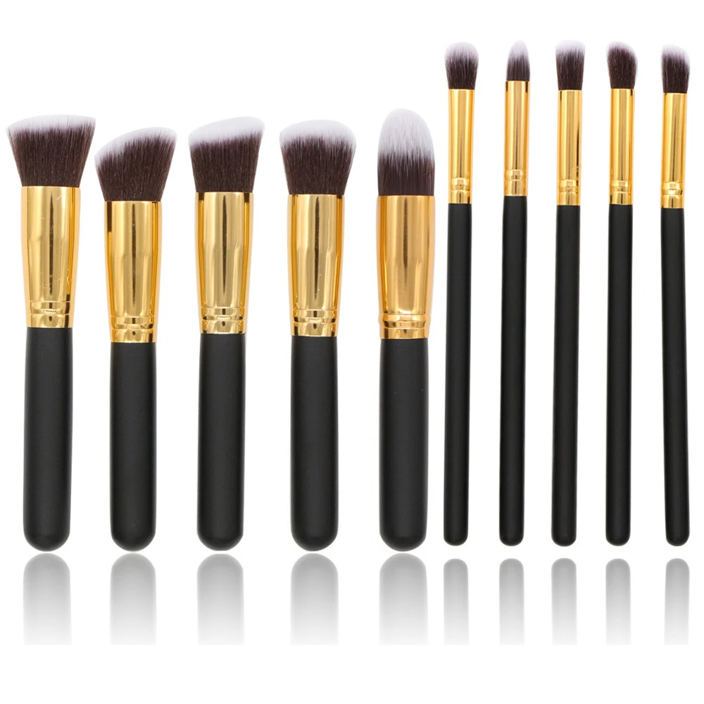 

10pcs Luxury Makeup Cosmetic Blush Brushes Sets for Foundation Powder Blush Eyeshadow Concealer Lip Eye Make Up Brushes