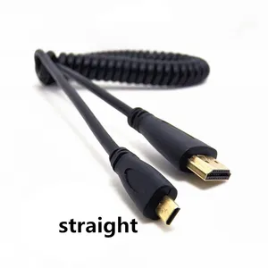 Image 2 - مايكرو HDMI متوافق كابل تمديد الربيع HDMI كابل 90 درجة بزاوية يسار/يمين/مستقيم ذكر إلى ذكر