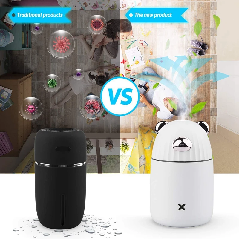 Переносной мини-увлажнитель воздуха, 350 мл USB крутой увлажнитель тумана для небольшой комнаты, для домашнего офиса, для путешествий, бесшумный, автоматическое отключение