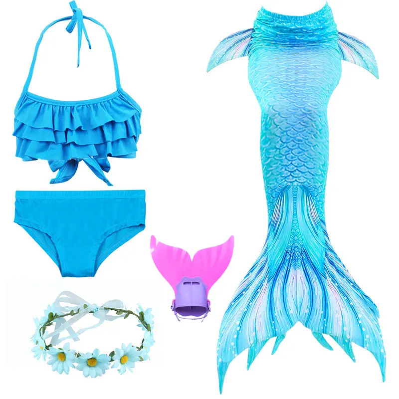 Детское бикини для девочек с хвостом русалки, для плавания, детский раздельный купальник, хвост русалки, одежда для купания, маскарадный костюм - Цвет: CCCC