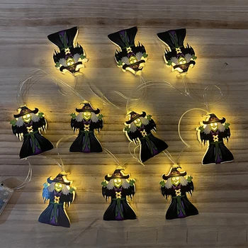 

Halloween LED Light Strings Haunted House Decoration Lighthouse Decor Pumpkin Horror Skull Wizard Spider DIY Props Colorful