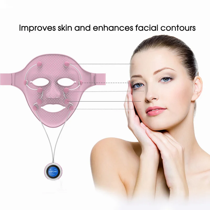 3D Face Mask Lift Massager Electric EMS Vibration Tightening Device Skin Rejuvenation Anti-Wrinkle Acne Removal Magnet Beauty 4
