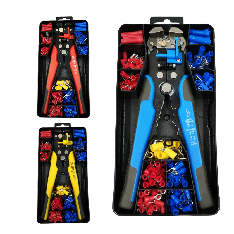 

wire stripper and cable length adjustable multi-functional stripping terminal 0.2-6mm2 AWG24-10 hand tools crimping pliers