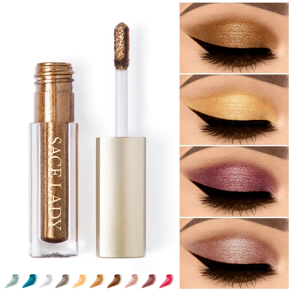 

SACE LADY Glitter Eyeshadow Makeup Liquid Shimmer Eye Shadow Metals Illuminator Glow Kit Make Up Highlighter Cream Cosmetic TSLM