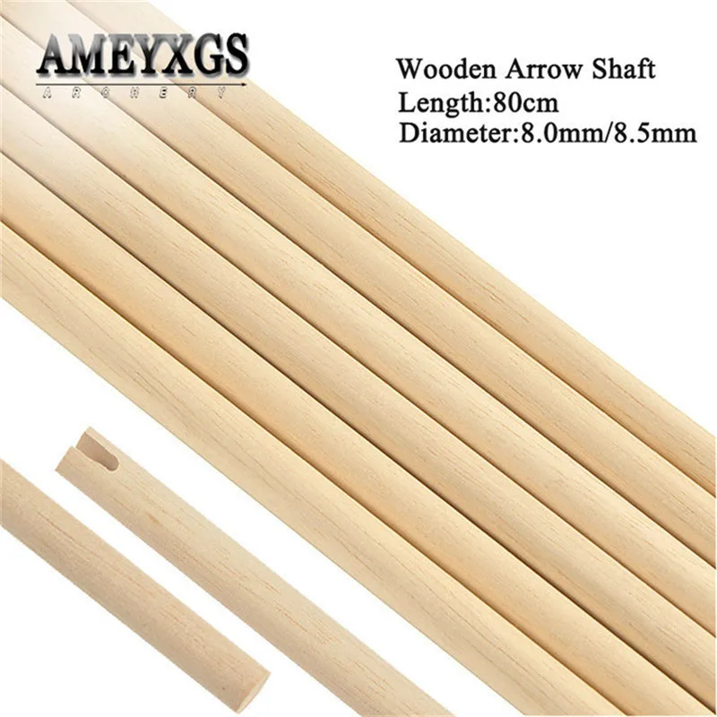 5/10pcs 31.5inch 8/8.5mm Wooden Arrow Shaft Archery Handmade Traditional Arrowhead Shooting Log Shaft For Hunting Accessories