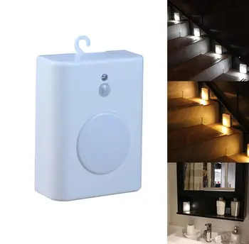

Body Motion Sensor LED Wall Lamp Night Light Battery-Powered LED Under Cabinets lights Auto On/Off for Hallway Bathroom Kitchen
