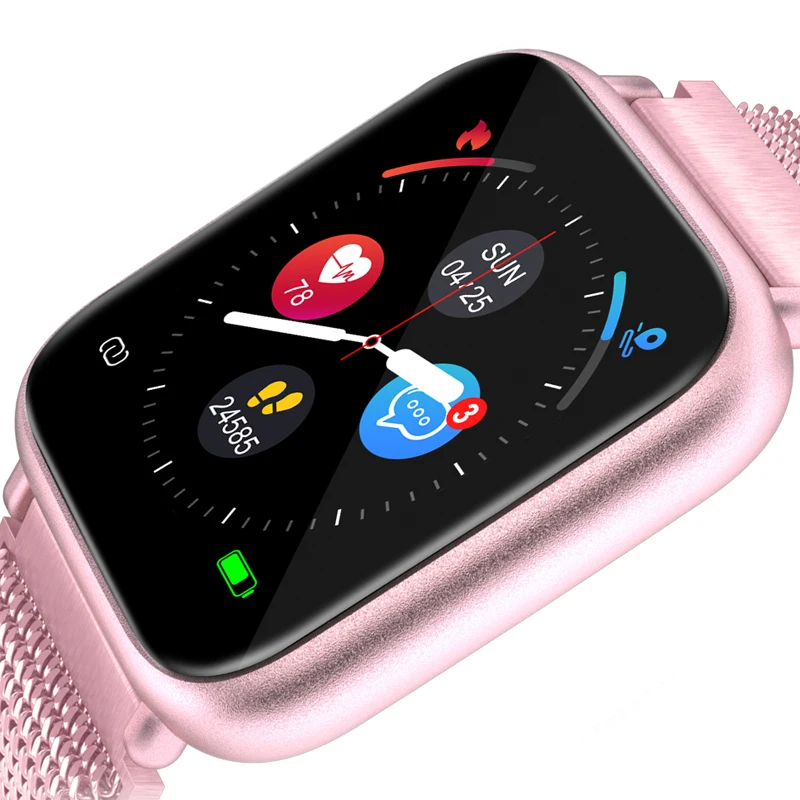 Женская мода Smartwatch Q1 полный Экран сенсорный датчик кислорода в крови Давление