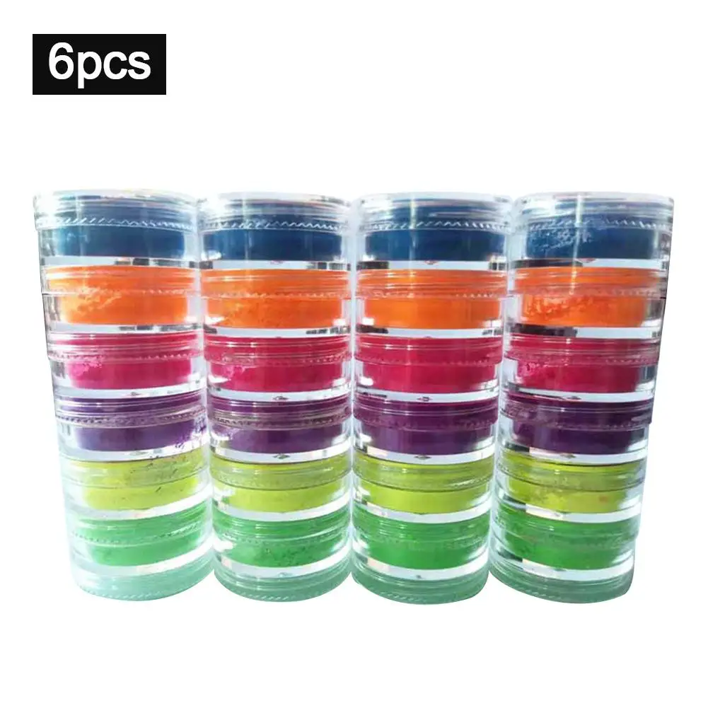 

Make Up 6 Colors Lasting Shimmer Eyeshadow Pigment Matte Eyeshadow Neon Powder Nail Powder For Halloween Party