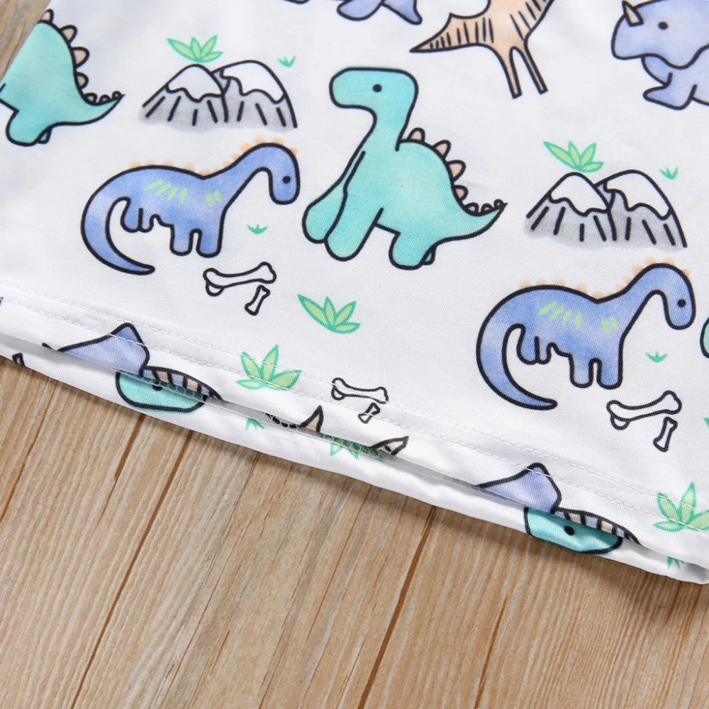 Summer Kids Boys T Shirt Dinosaur Print Short Sleeve Baby Girls T-shirts Cotton Children T-shirt O-neck Tee Tops Boy Cloth K30