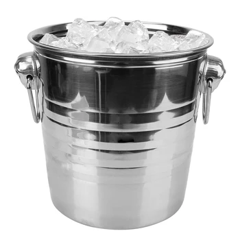 와인 맥주 쿨러 버킷, KTV 바 주방 파티 바웨어, 샴페인 와인 맥주 버킷, 아이스 큐브 메이커, 5L 스테인리스 스틸